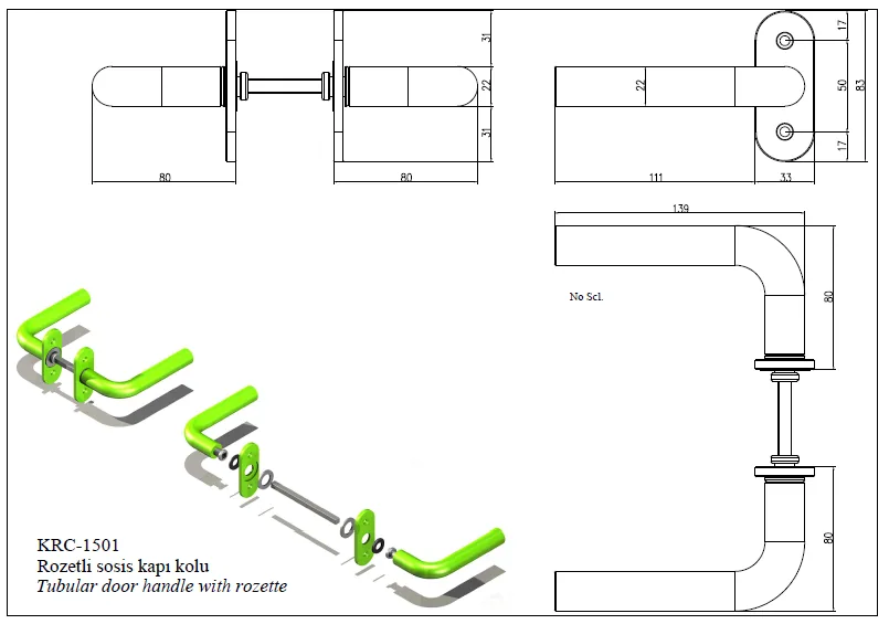 Rosette Bar Door Handle