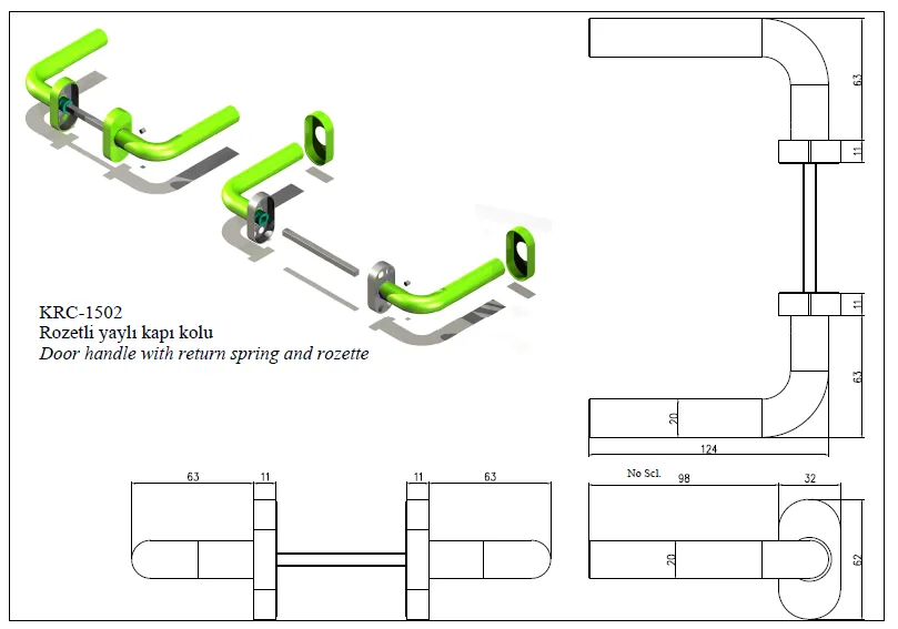 Rosette Sprung Door Handle Mertline