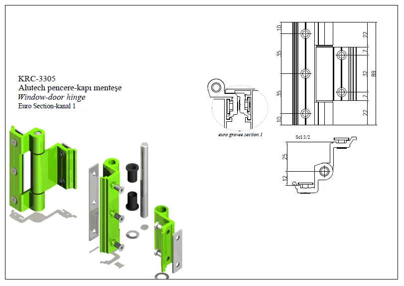 Alutech Alutek System Hinge