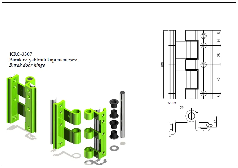 Burak Thermal Insulated Door Hinge