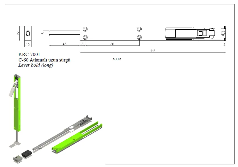 C60 Offset Long Slider