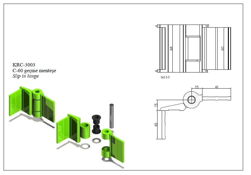 C60 Slot-In Hinge