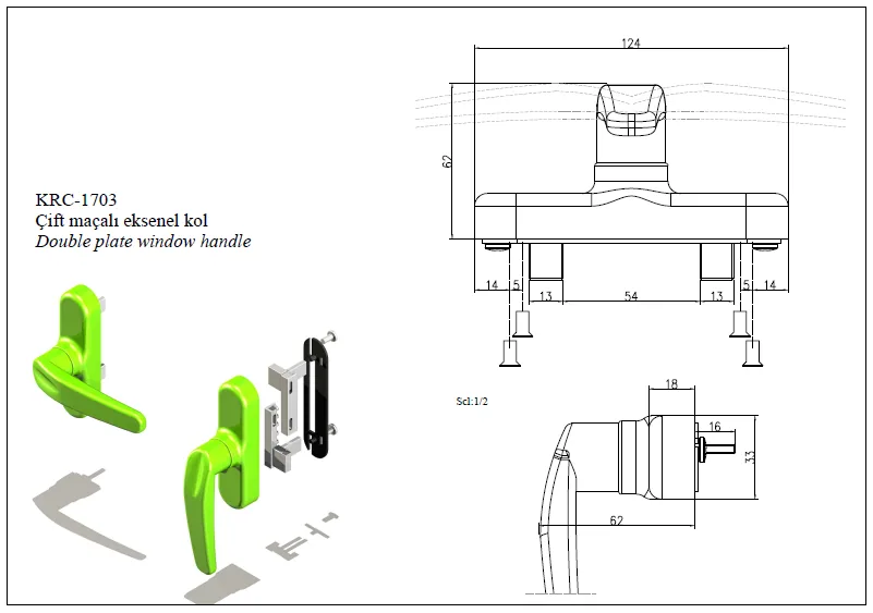 Double Jointed Axial Window Handle