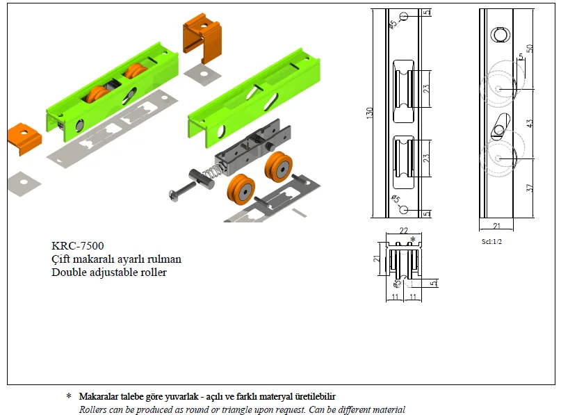 Double Bearing Adjustable