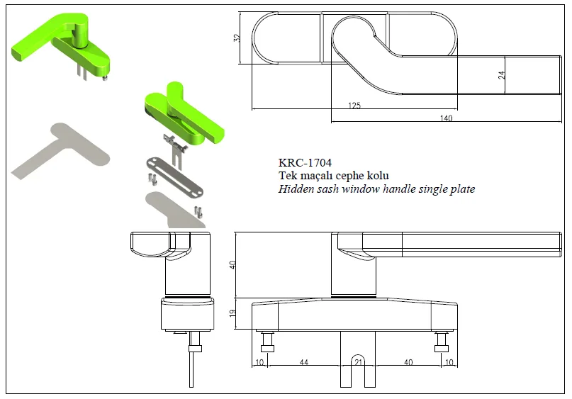 Single Jointed Facade Handle