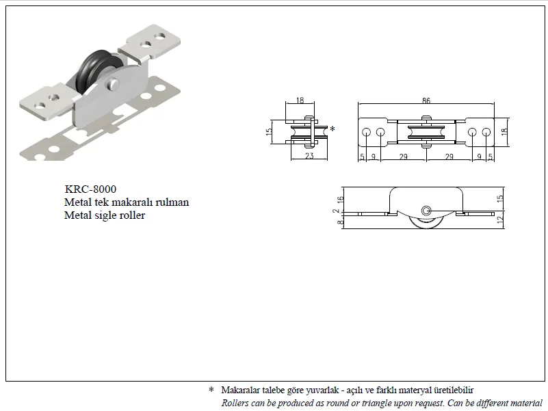 Single Wheel Metal Bearing